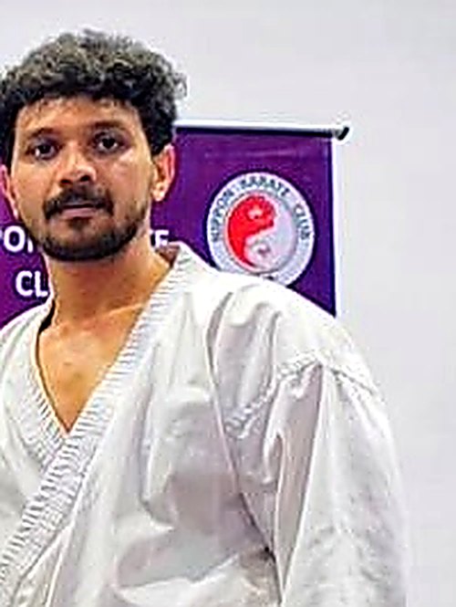 Darshan T V, karate instructor at Nippon Karate Club